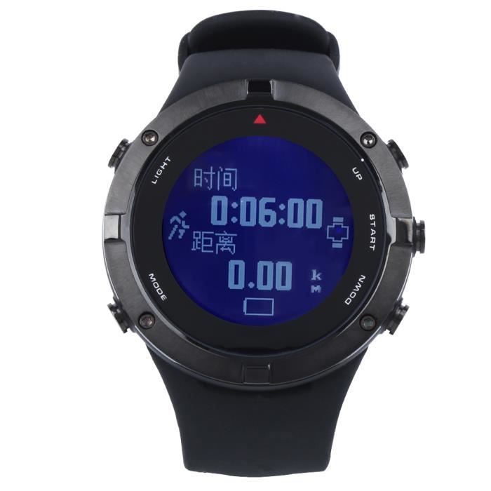 LANG FR934B Montre intelligente de sport d'extérieur noire GPS fréquence cardiaque plongée boussole baromètre d'altitude températur