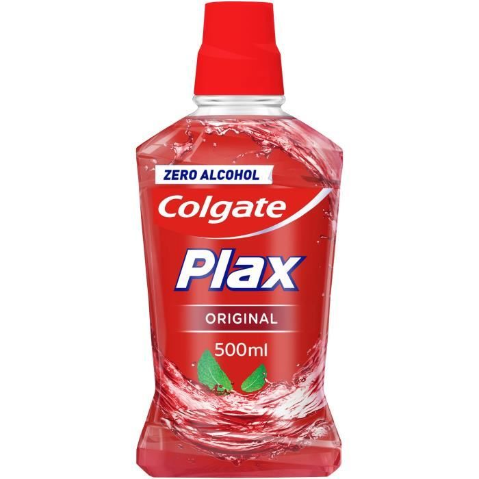 COLGATE Bain de bouche sans alcool Antibactérien Plax Original - 500 ml