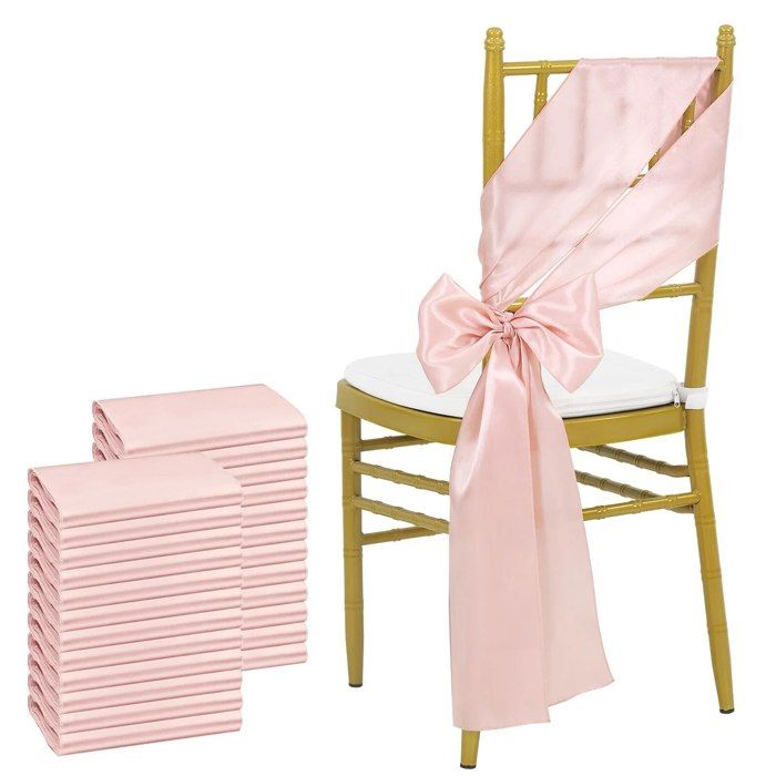 Location Noeud de Chaise Satin Rose Nude Réception Evenement Paris Ile