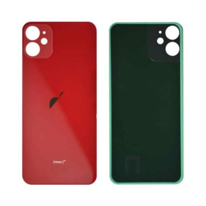 Vitre Arrière - Big Hole - Iphone 11 - Rouge - Adhésif Inclus - Facile à Installer