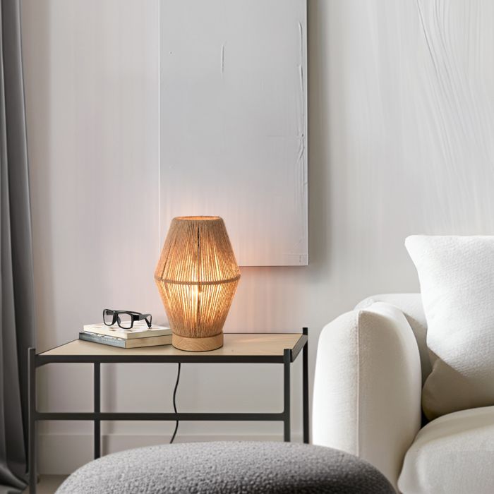 Lampe de bureau Arundel E27 25 x 16 x 16 cm effet bois naturel