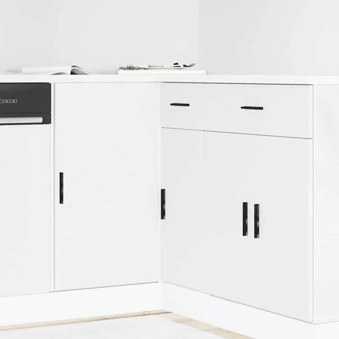 vidaXL Meuble sous évier Lyon Bois dingénierie blanc 854289