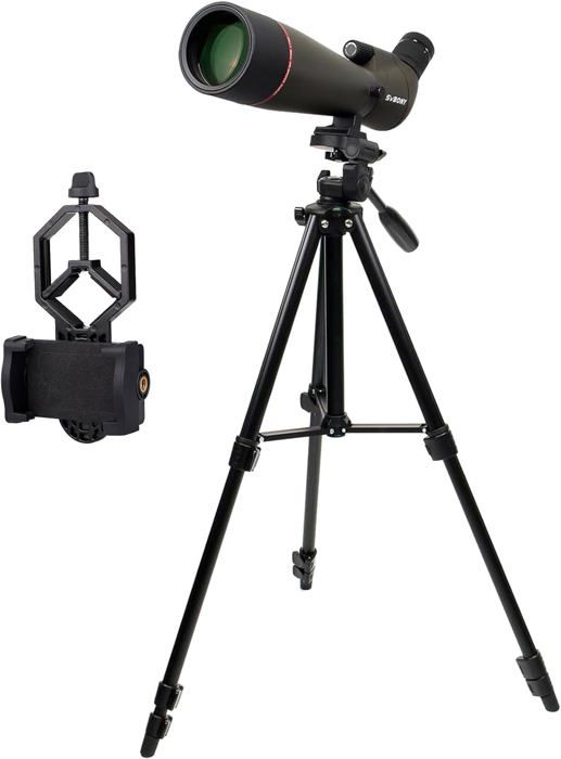 Longue-vue 20-60x80 Avec Trépied Et Adaptateur Téléphone - Prisme BAK4, étanche IPX7, Pour Observation Oiseaux, Chasse, Astronomie