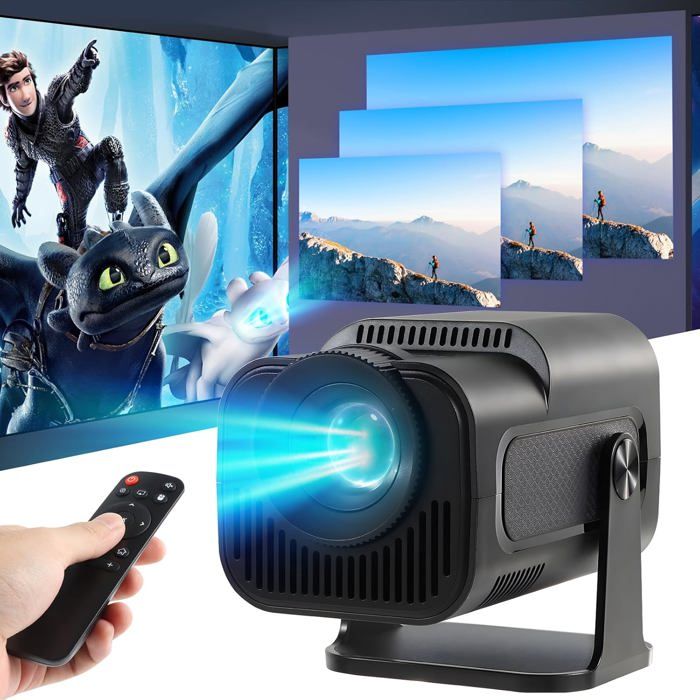 Projecteur Portable Mini 4K WiFi Bluetooth 5.2 - 200 ANSI Lumens, Écran Jusqu'à 130 Pouces - 7