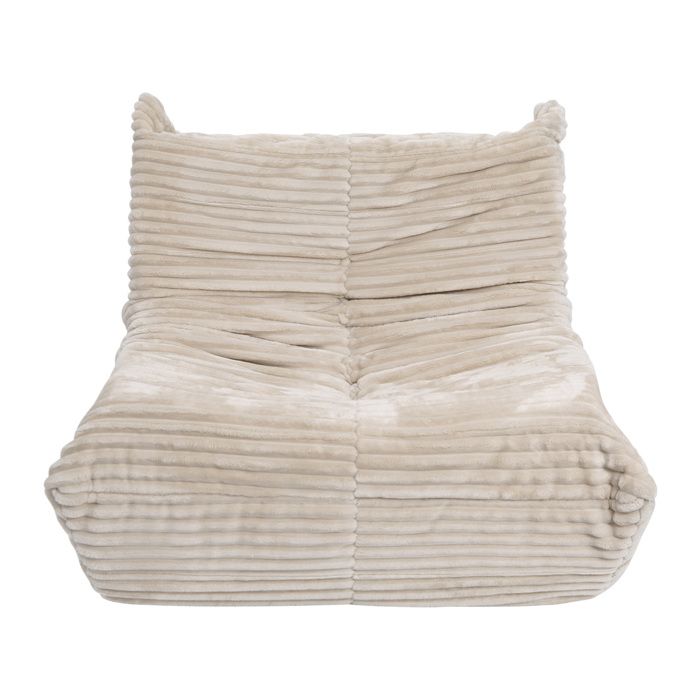 Pouf Salon Fauteuil en Velours - 100 x 90 cm - PULUOMIS - Canapé, Poire, Chaise longue - Chambre, Beige