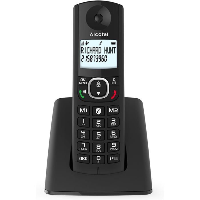 Téléphone Fixe Sans Fil Alcatel E260 Rouge - DECT Compact, Grand Écran, Mains Libres Et Blocage Appels
