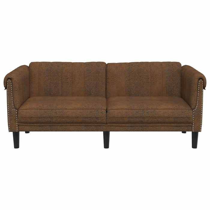 Promotion janvier Canapé à 2 places - MANGO - SOFA DOUBLE - marron similicuir daim 182x77x74 cm - SS192