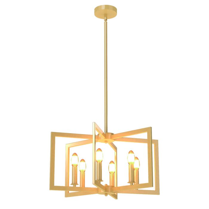 Suspension Luminaire Rustique 6 Douilles COSTWAY-Hauteur Réglable 67 à 157 cm-E14 40W-Géométrique-Installation Plats/Inclinés-Or Suspension Luminaire Rustique 6 Douilles COSTWAY-Hauteur Réglable 67 à 157 cm-E14 40W-Géométrique-Installation Plats/Inclinés-Or