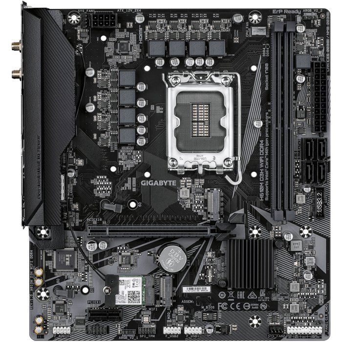 GIGABYTE H610M D3H WIFI DDR4 Carte Mère – Compatible avec processeurs Intel Core 14e génération VRM 6+1+1 phases jusqu’à 3200 - vue 5