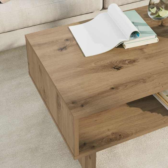Table basse Console de salonVIDAXL table gigogne Chêne artisanal 80 x 46 x 35 cm Bois dingénierie 7_3722065