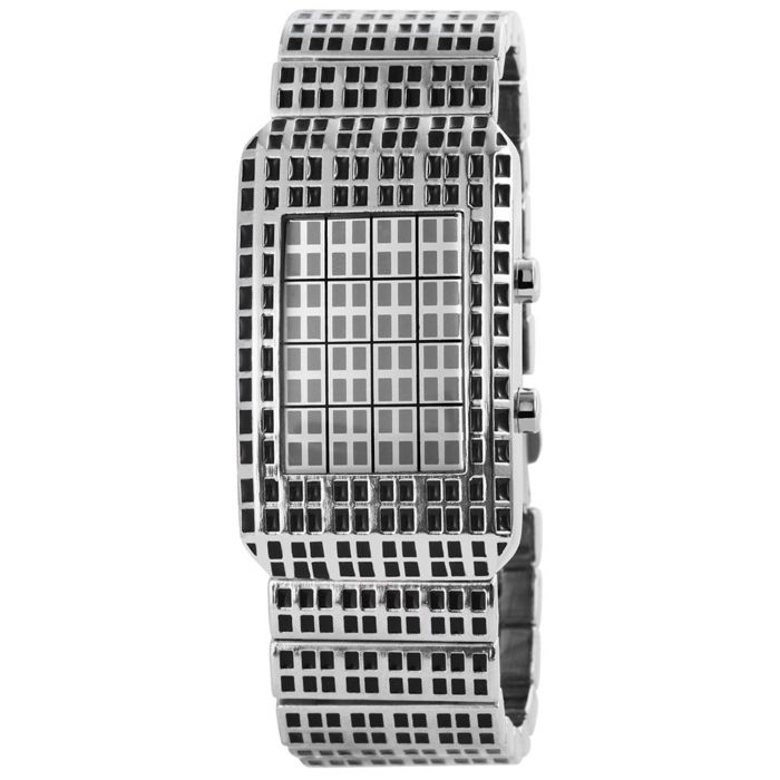 Montre bracelet - NOBLE - Noble - Rectangulaire - Quartz - Bracelet acier 26 mm gris