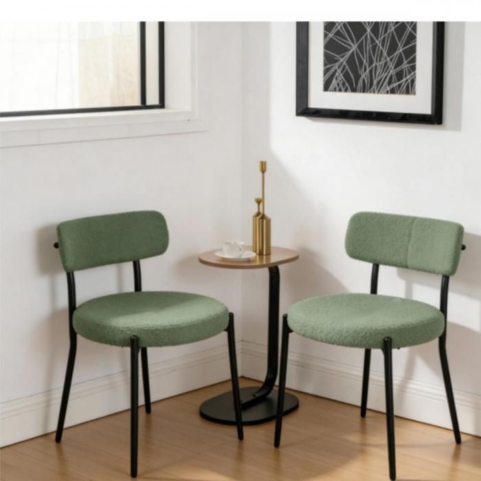 XUANYU.Lot de 2 Chaises de salle à manger - Scandinave - 9cm Assise rembourrée - 28cm de Dossier - Pour Cuisine et Maison - Vert