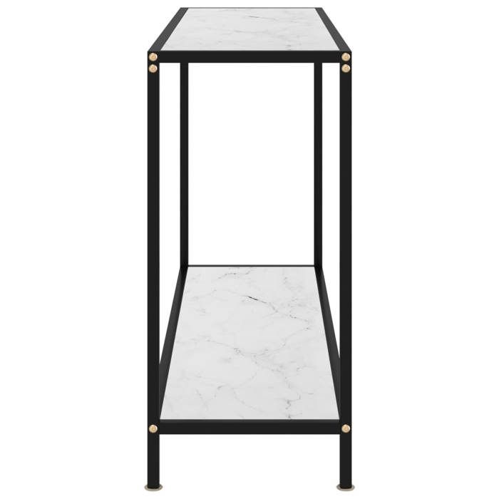 Table de Canapé SWEETY Blanc Table console - Pour Entrée Couloir - Blanc 120x35x75cm - Verre trempé CL76391364438