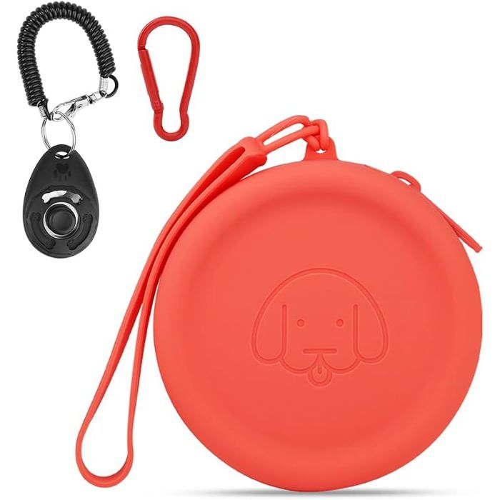 Pochette en silicone pour friandises pour chienavec Clickers de dressage pour chiensmarche pour chien et chatformat 1PCS