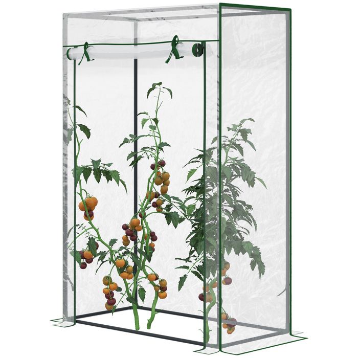 Serre de jardin serre de balcon bâche renforcée PVC châssis en acier porte zippée enroulable pour légumes plantes fleurs en