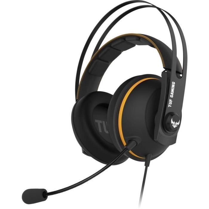 Casque de jeu - ASUS - TUF H7 - USB et jack 35 mm - Son surround 7.1 - Circum-aural noir et jaune