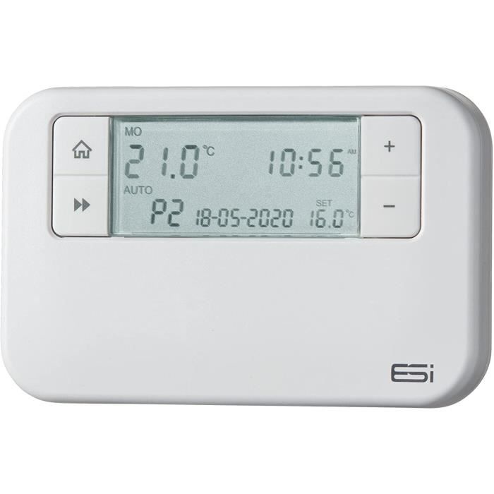 Thermostat d'ambiance filaire programmable Blanc[389] - Cdiscount Bricolage