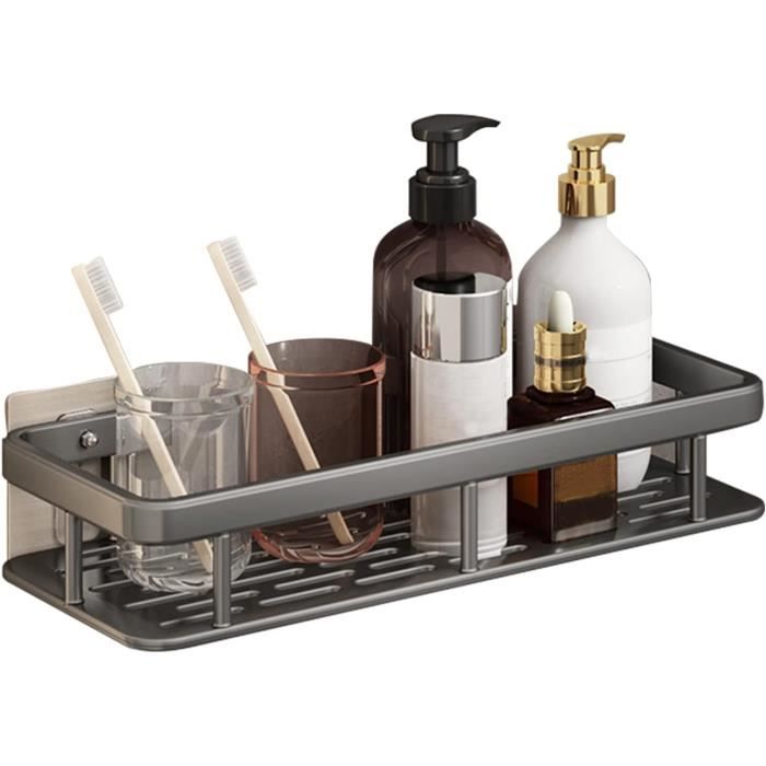 Étagère de douche murale en bambou pour salle de bain avec adhésif Étagère de douche murale en bambou pour salle de bain avec adhésif