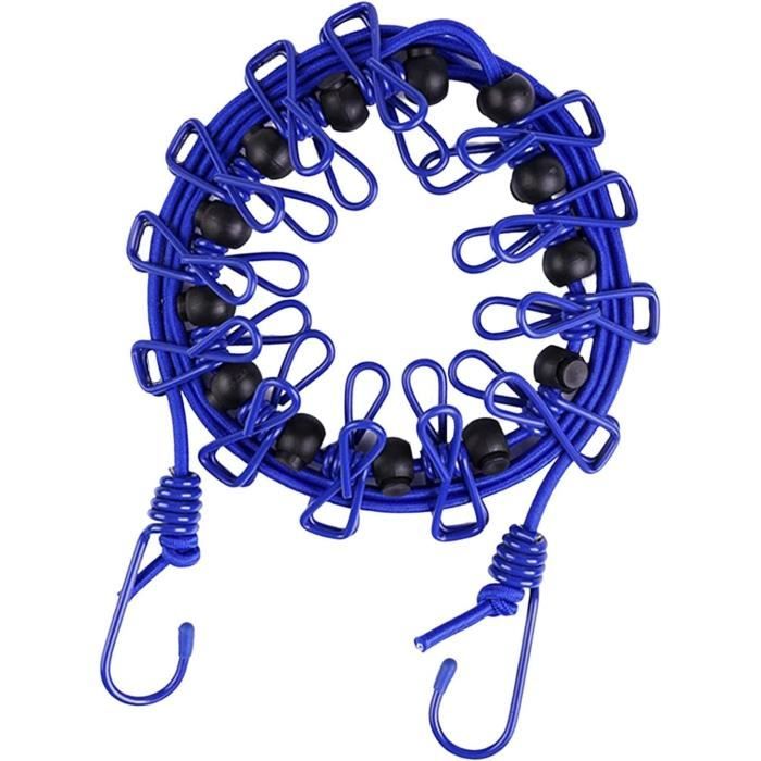 Corde À Linge Élastique Rétractable, Corde À Linge De Voyage, Corde À Linge Avec 12 Pinces À Fil