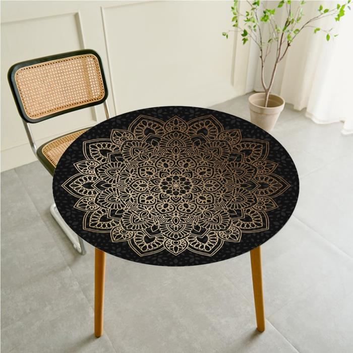 Protège Table Elastiqué Rond Nappe Anti-Taches pour La Maison Patio ...