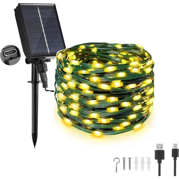 Guirlande Lumineuse 20m 200 LED étanche IP65 Avec Télécommande - 8 Modes Pour Intérieur Et Extérieur (blanc Chaud)
