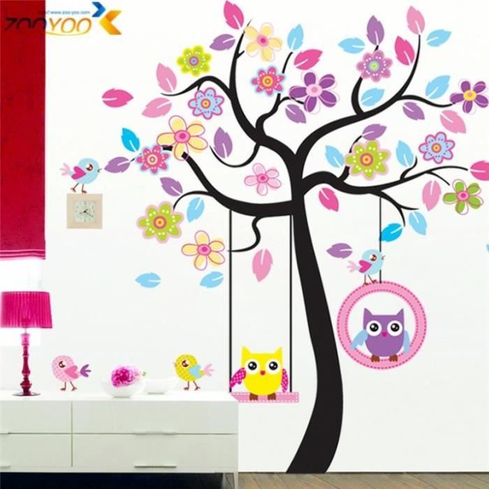 Beau Stickers Muraux Arbre Hibou Pour Diy Stickers Muraux Animaux De Chambre Bebe Autocollant Decoration Decoration Murale Art Achat Vente Stickers Cdiscount