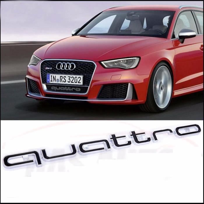 Pour Audi RS5 RSQ3 A4 A6 A8 Q5 Q7 TT R8 QUATTRO ROUGE GRILL BADGE LOGO Emblème