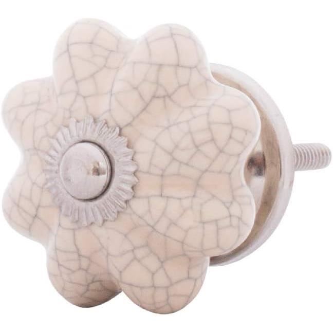 Citrouille Décorative Blanche 25 X 22 Cm - Style Maison De Campagne Shabby Chic Pour Déco D'Automne