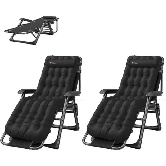 Chaises longues Chaise Longue Pliante Bain De Soleil, Transat Jardin Lot De 2, Fauteuil Jardin