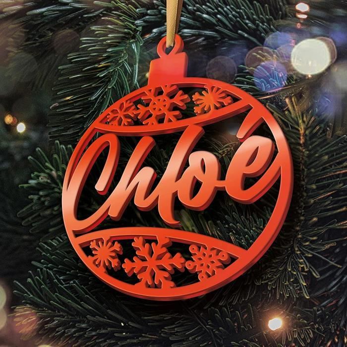 Boule de Noël Personnalisable Déco de Noel avec Prénom Personnalisé