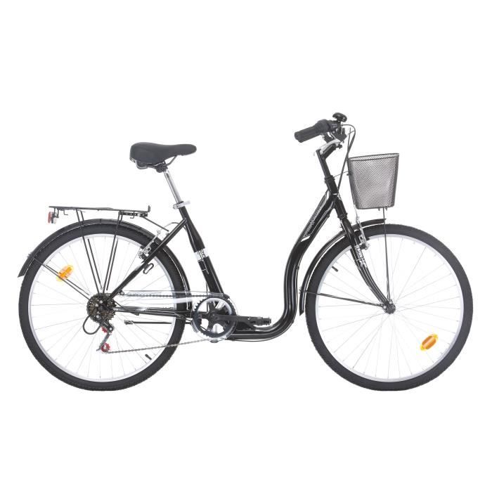 Equipement Complet City VTC 26 Femme Montana Gris 6 Vitesses avec Poign/ée Tournante