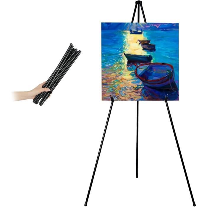 Stand Portable Léger Chevalet Métal Blanc 165cm Réglable - Support Panneau Mariage Pliable Chevalet Mariage Exposition 165cm