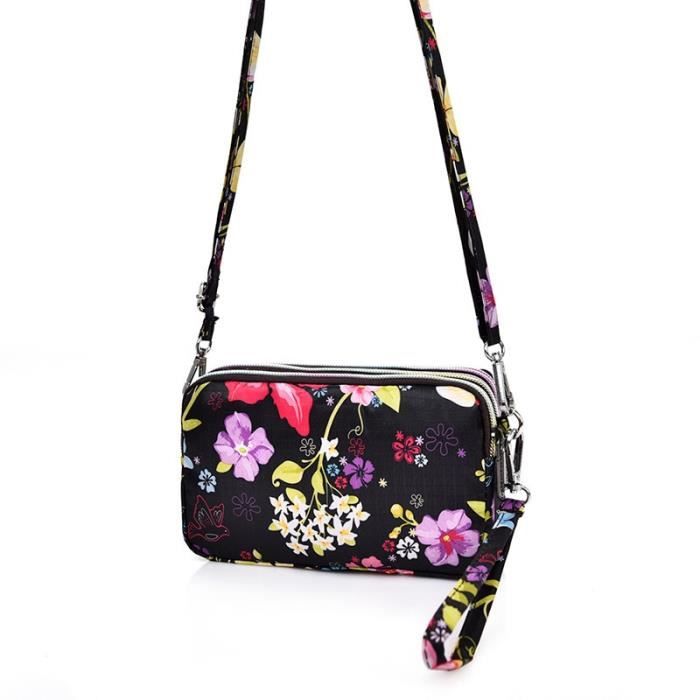 Femme Sac T/él/éphone Portable Sac /à Bandouli/ère Portefeuille Telephone Portemonnaie Pochette Sac de Portefeuille T/él/éphone Portable Porte-Carte Marron