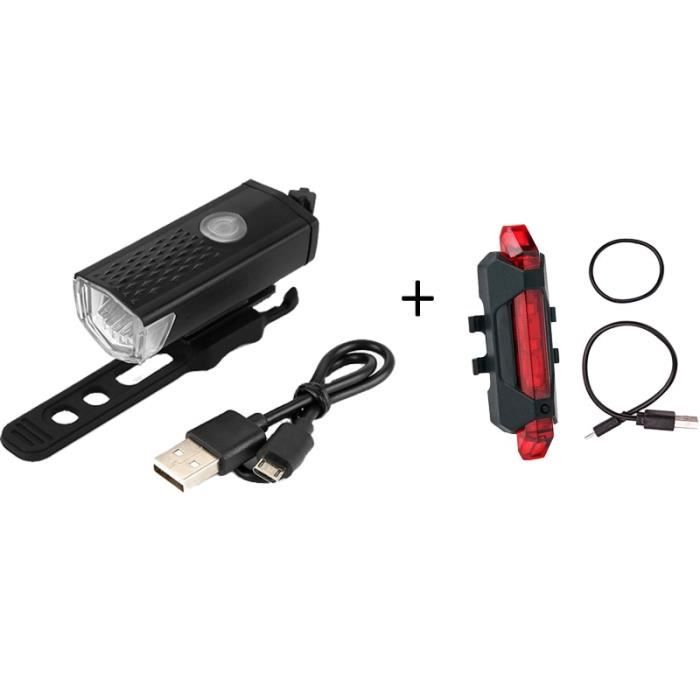 Kit éclairage Vélo USB Rechargeable - Phare Et Feu Arrière LED Ultra Lumineux, étanche IPX4 - 3 Modes Réglables Pour Sécurité De Nuit