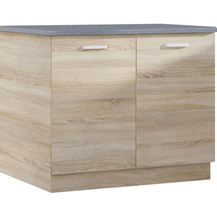 Meuble Bas De Cuisine Style Contemporain 100 Cm Avec 2 Portes