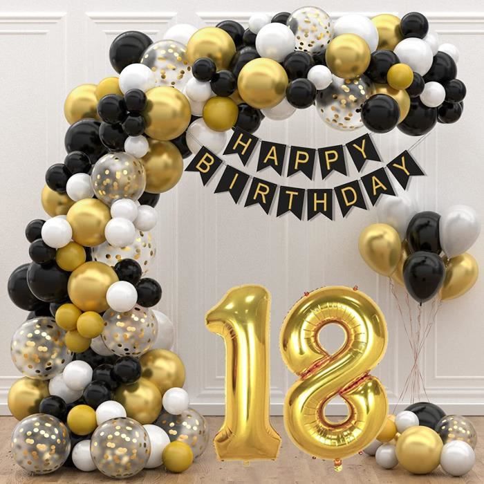 Ballon en aluminium rond noir et argenté 16e anniversaire Glitz, 18 po
