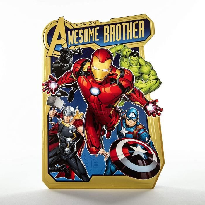 Hallmark Carte D Anniversaire Pour Frere Motif Avengers Marvel695 Cdiscount Beaux Arts Et Loisirs Creatifs