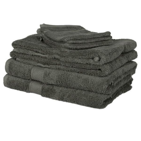 Milton & Oldbrook Ensemble de linge de bain 8 Pièces Edmont Gris