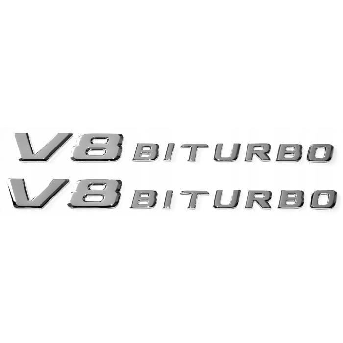 Emblème C63 V8 BITURBO Chrome - Lettres Coffre Arrière Mercedes C63 AMG W204 W205