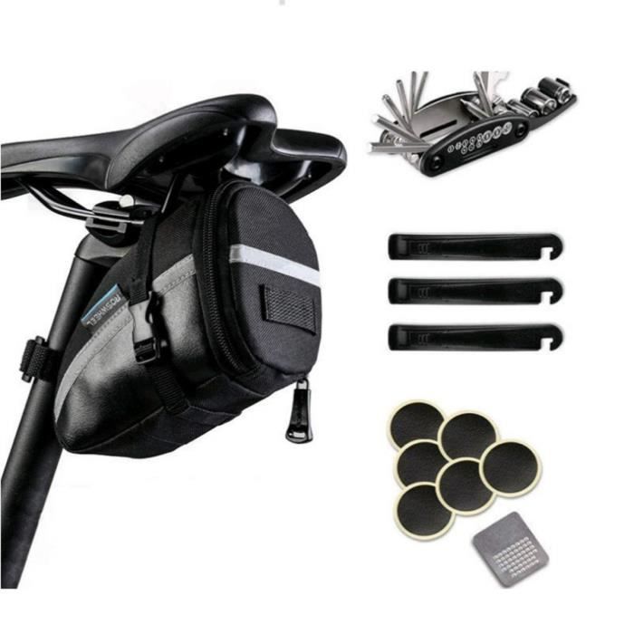 Trousse D'Outils Sac Vélo Réparation, Sacoche De Selle Vélo Outils Pour Vélo, Moto, Scooter,Voyageurs