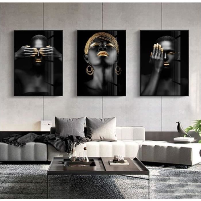 Poster Art Mural 'Femmes Africaines' Sur Toile – Impression D'art Abstrait Style Art Deco, Sans Cadre