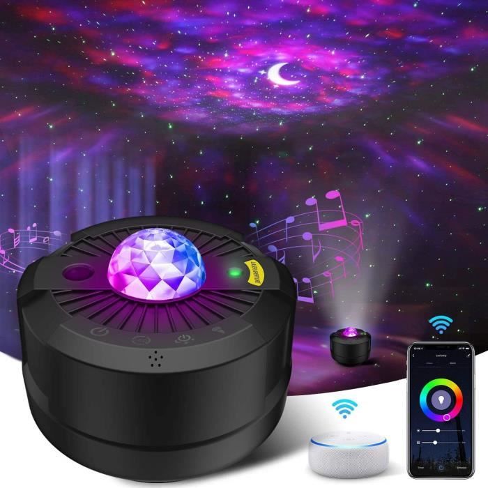 Projecteur LED Starry Sky,AsperX Star Galaxy Projecteur Veilleuse avec télécommande 10 couleurs Changement de musique Bluetooth Haut-parleur Minuterie pour enfants Adultes Décoration de chambre 
