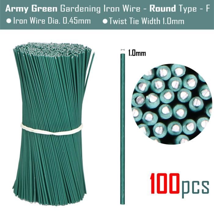 Lot De 200 Attaches Torsadées Pour Jardin (20 Cm) - Revêtement Plastique Vert, Pour Tuteurer Plantes Grimpantes, Tomates, Vignes