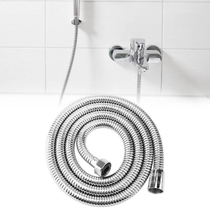 Tuyau flexible de douche d'acier inoxydable à haute pression noir mat de  1.5m Accessoire de salle de bains-CHD - Cdiscount Bricolage