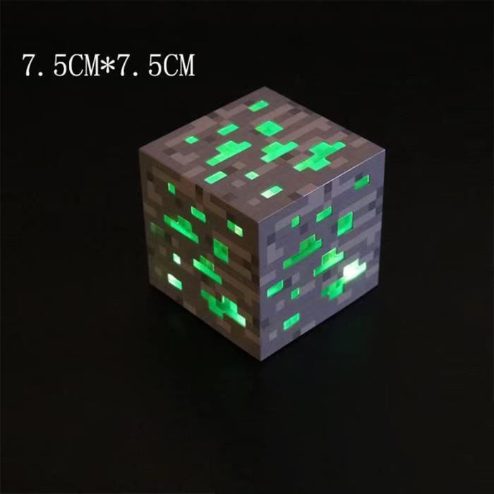Lampe Torche Minecraft 28cm - 4 Couleurs Changeantes - USB Rechargeable - Applique Murale Ou Portable - Idée Cadeau Enfants