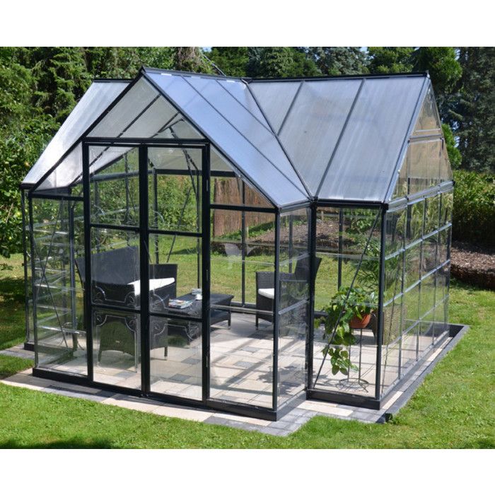 palram serre de jardin victory orangerie 10 1 m aluminium et polycarbonate toit double parois cdiscount jardin