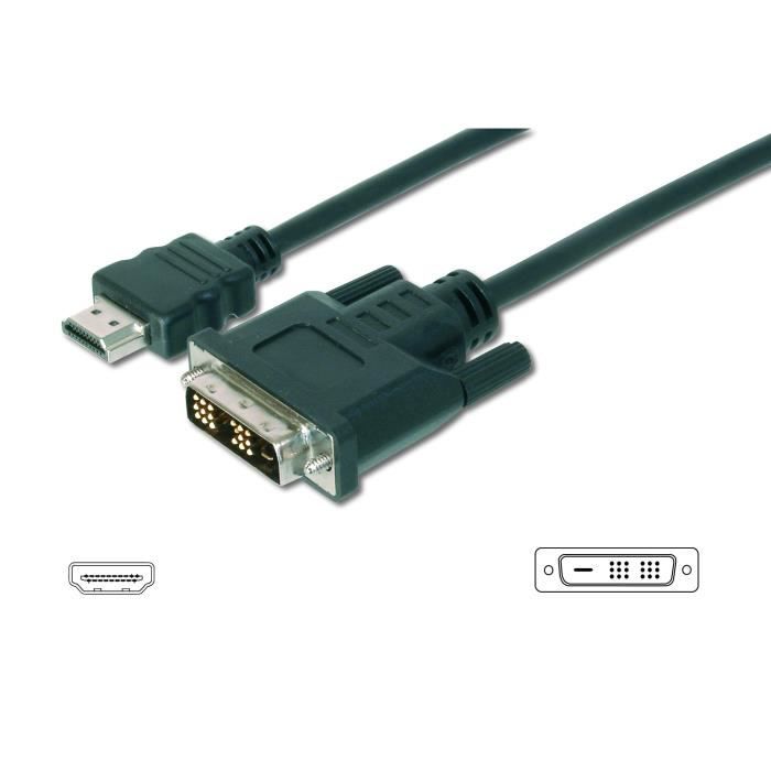 Cable adaptateur type HDMI A-DVI(18+1) M/M. 2.0m.