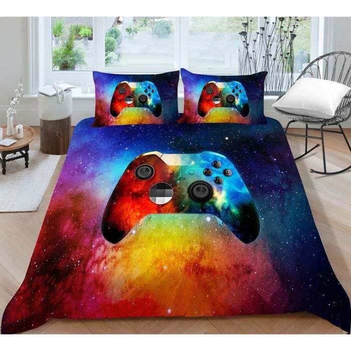 Parure De Lit 3D 1 Personne 90x200cm - Housse De Couette + 2 Taies - Motif Chat - Microfibre Douce - 7