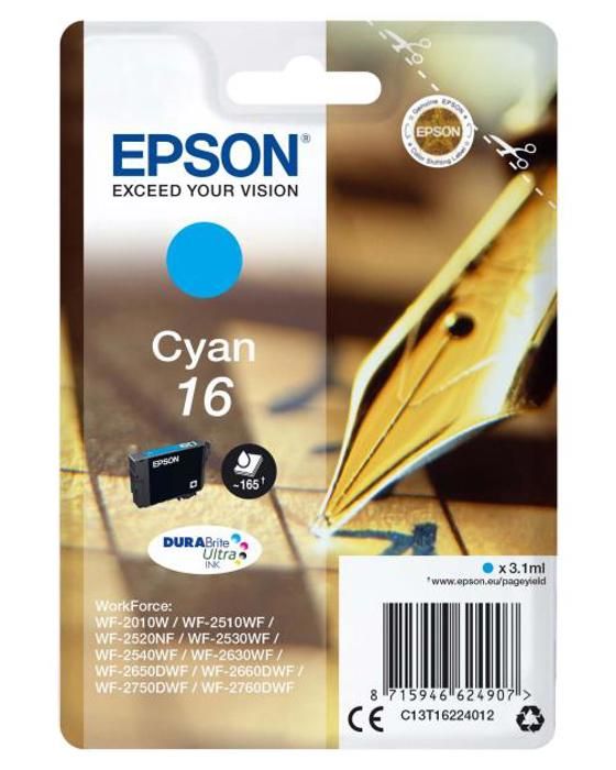 Cartouche dencre 16 Cyan – EPSON – WorkForce WF-2510WF – Jet dencre – Epson DURABrite Ultra