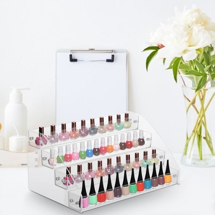 IDesign Clarity Organisateur De Maquillage Transparent - Long Présentoir En Plastique Sans BPA, Idéal Pour Tiroirs Salle De Bain